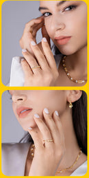 Anel de coração dourado de 2 mm com detalhes de moissanite brilhantes – prata esterlina S925 para um símbolo atemporal de amor e elegância