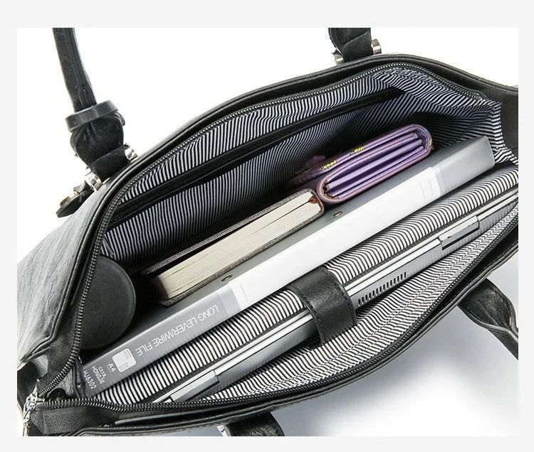 OYIXINGER-Maleta de couro para mulheres, alça superior, bolsa de ombro, negócios, laptop, MacBook, HP, Acer, Dell, moda, senhoras, 13"