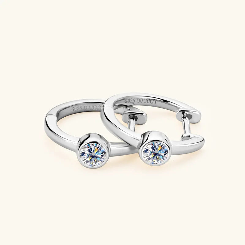 Brincos de moissanite certificados em ouro 18k 0,3ct 4mm para mulheres 100% brinco de argola de prata 925 joias para festa de casamento atacado