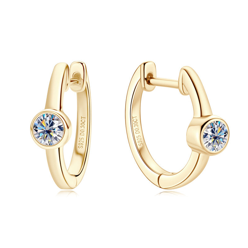 Brincos de moissanite certificados em ouro 18k 0,3ct 4mm para mulheres 100% brinco de argola de prata 925 joias para festa de casamento atacado