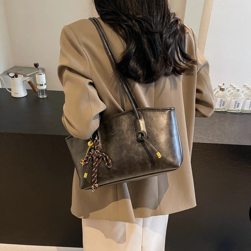 Bolsa de ombro de couro pu para mulheres 2025 primavera y2k tendência feminina bolsa crossbody bolsas e bolsas retrô sacola
