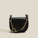 Maxdutti-bolsa mensageiro de couro para mulheres, bolsa de ombro viajante, corrente sólida simples, estilo inglês, moda vintage, bolsa de sela, 2023