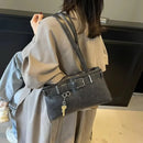 Casual sólido compartimento interior sacos de ombro sacos de ombro grande capacidade venda quente sacos para mulheres zíper pu bolsas femininas