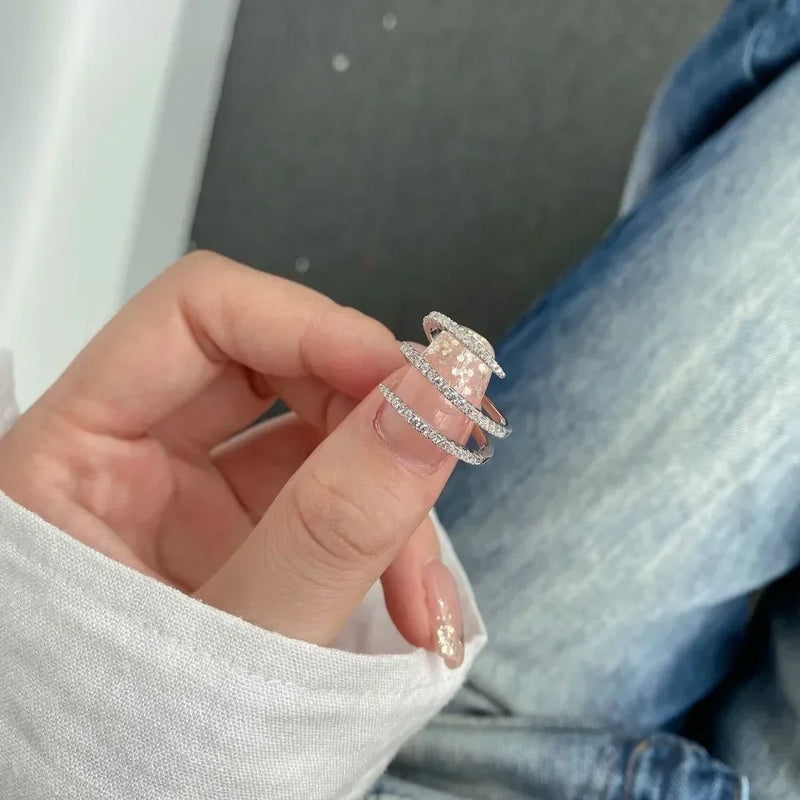 Trumium-Anéis de meteoro criativo para mulheres, 100% 925 prata esterlina, banhado a ouro 18k, linha completa de zircão 5a, presente de casamento luxuoso