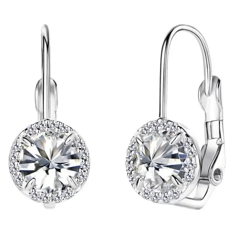 2024 aros de luxo para mulheres 6.5mm 1.0ct moissanite brincos 18k banhado a ouro 925 prata clipe brincos jóias presente natal