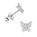 Oxtao 925 prata esterlina moissanite borboleta brincos jóias femininas espumante laboratório diamante piercing brinco presente gra certificado