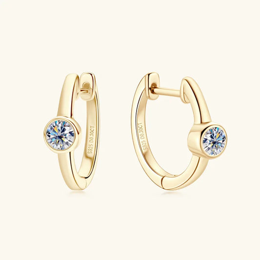 Brincos de moissanite certificados em ouro 18k 0,3ct 4mm para mulheres 100% brinco de argola de prata 925 joias para festa de casamento atacado