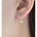 Brinco De Ouro 18k Meia Lua Com Pérola