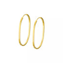 Brinco De Ouro 18k Argola Ovalada Slim M