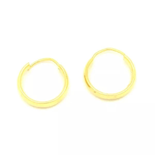 Brinco De Ouro 18k Argola 14mm Plus
