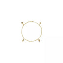 Pulseira De Ouro 18k Corações e Estrelas Com 19cm