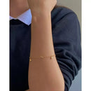 Pulseira De Ouro 18k Corações e Estrelas Com 19cm