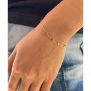 Pulseira De Ouro 18k Com Zircônias Coloridas De 3,0mm Com 18cm