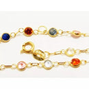 Pulseira De Ouro 18k Com Zircônias Coloridas De 3,0mm Com 18cm