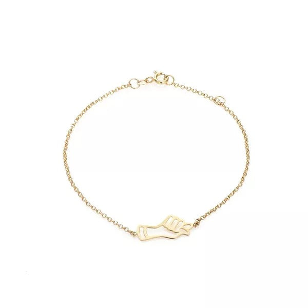 Pulseira De Ouro 18k Elo Português com Figa