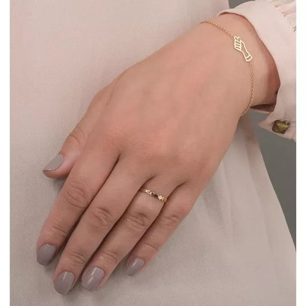 Pulseira De Ouro 18k Elo Português com Figa