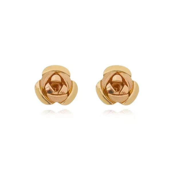 Brinco De Ouro 18 Rosa Bicolor