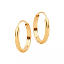 Brinco De Ouro 18k Argola 14mm Plus