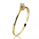 Anel De Ouro 18k Solitário Marie Com Zircônia