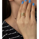 Anel De Ouro 18k Celeste