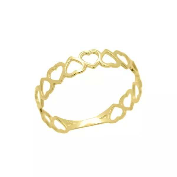 Anel de Ouro 18k Cheio de Amor